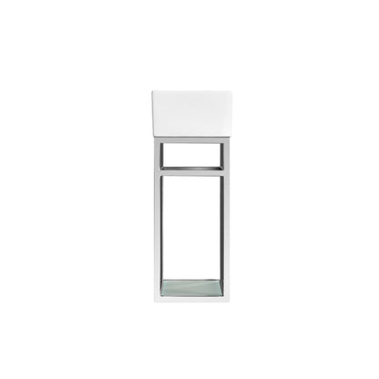 Swiss Madison Pierre 20" x 25" Wall-Mounted White Bathroom Vanity With Ceramic Single Sink and Chrome Metal Frame