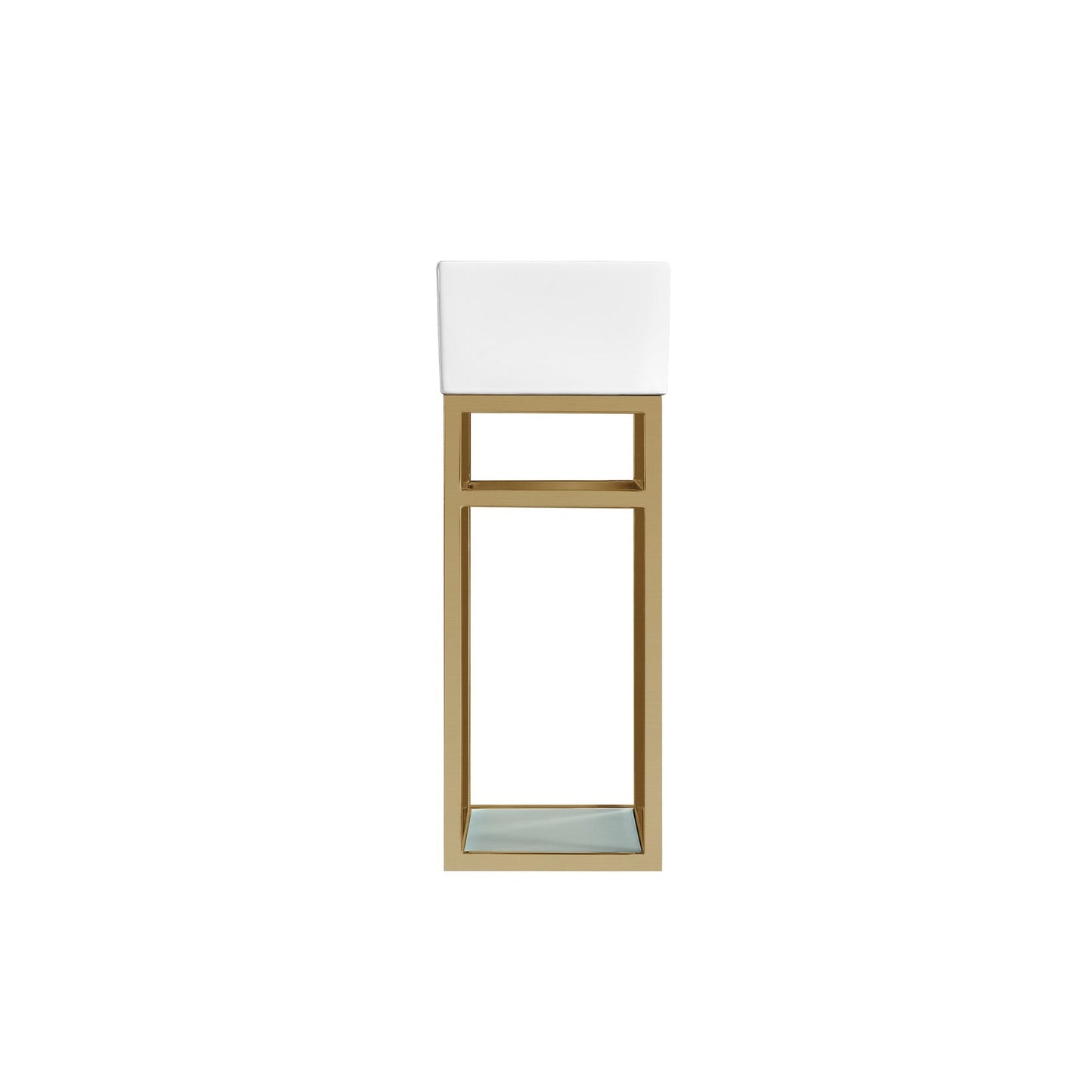 Swiss Madison Pierre 20" x 25" Wall-Mounted White Bathroom Vanity With Ceramic Single Sink and Gold Metal Frame