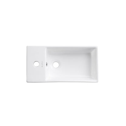 Swiss Madison Pierre 20" x 25" Wall-Mounted White Bathroom Vanity With Ceramic Single Sink and Gold Metal Frame