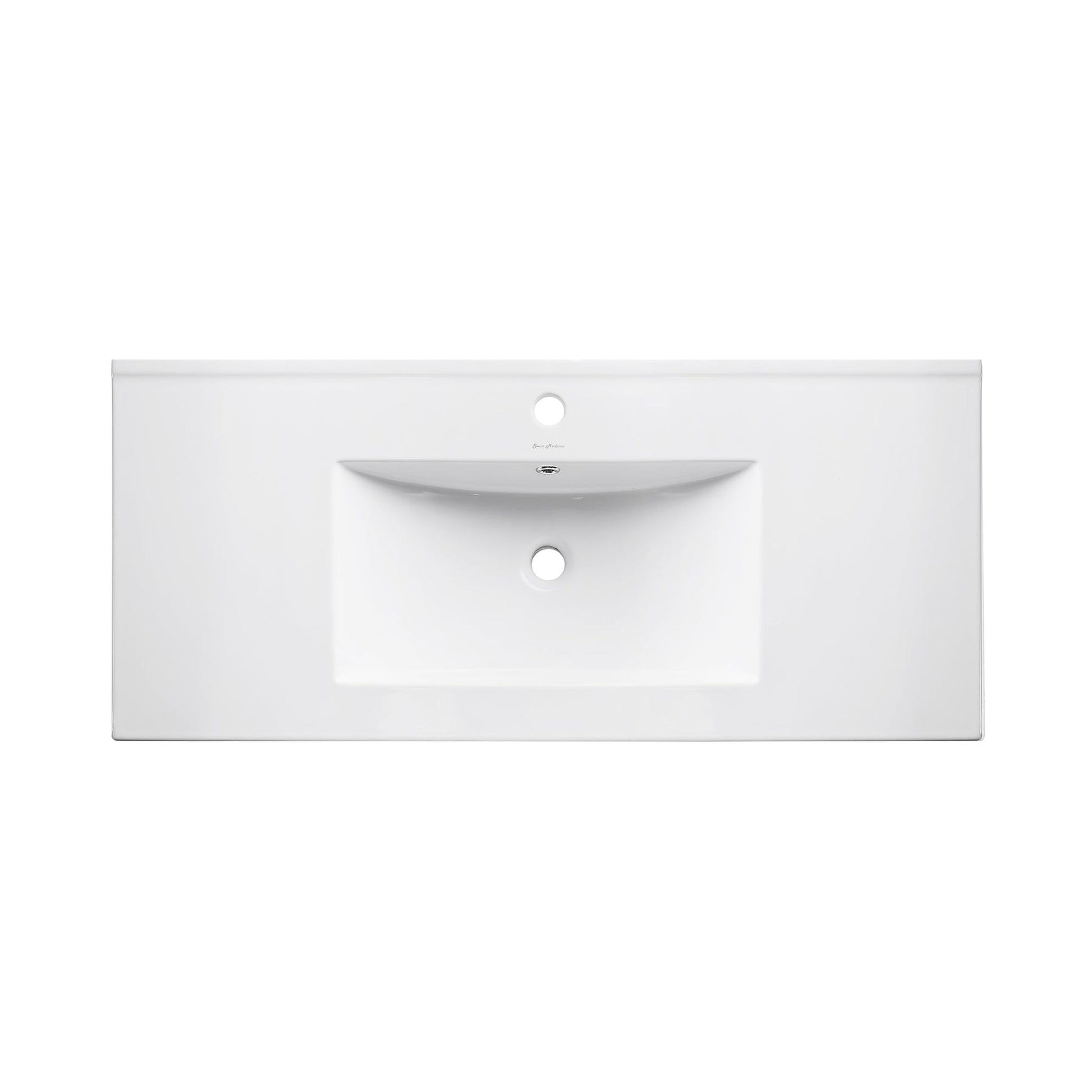 Swiss Madison Pierre 36" x 24" Wall-Mounted White Bathroom Vanity With Ceramic Single Sink and Chrome Metal Frame