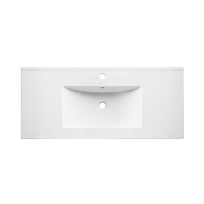 Swiss Madison Pierre 36" x 24" Wall-Mounted White Bathroom Vanity With Ceramic Single Sink and Chrome Metal Frame