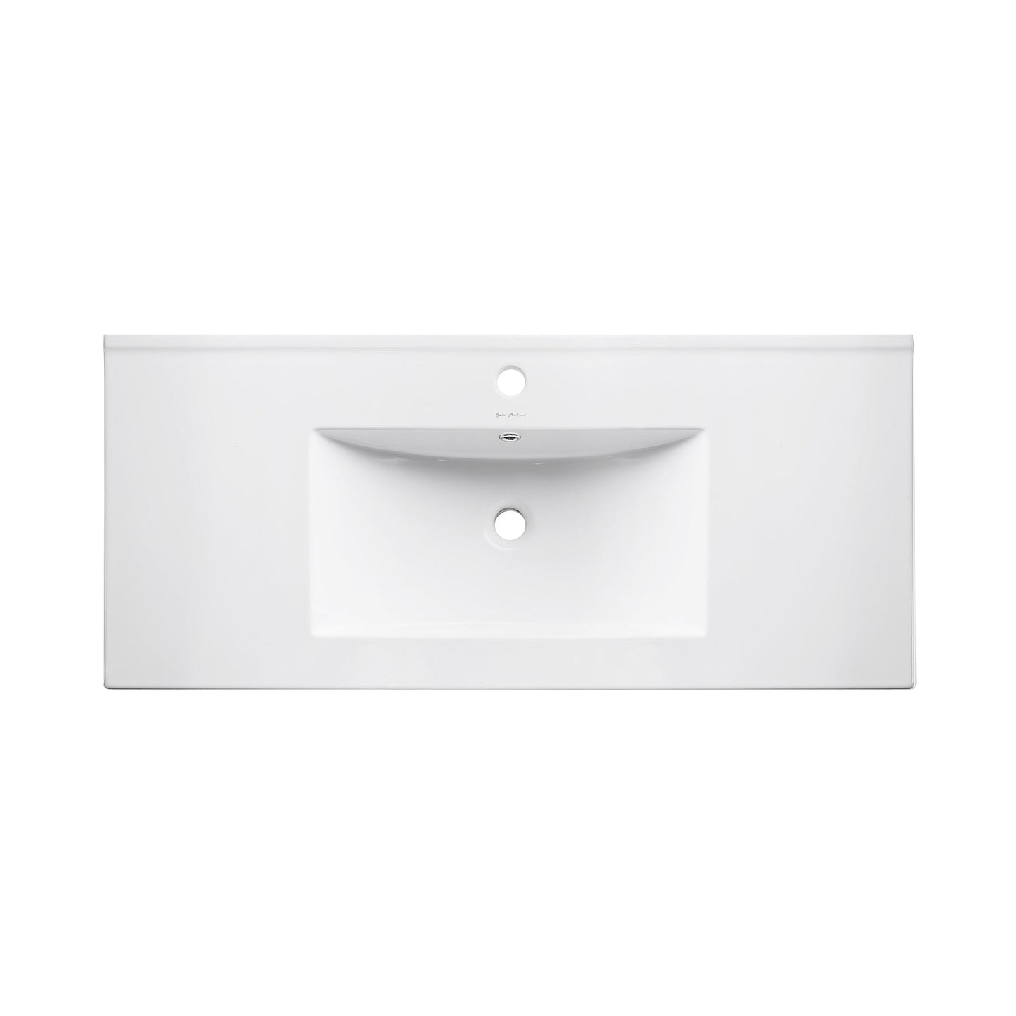 Swiss Madison Pierre 36" x 24" Wall-Mounted White Bathroom Vanity With Ceramic Single Sink and Matte Black Metal Frame