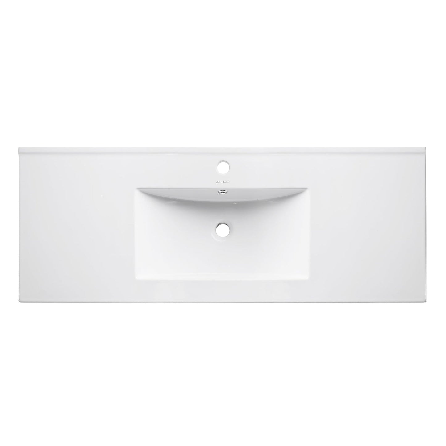 Swiss Madison Pierre 48" x 24" Wall-Mounted White Bathroom Vanity With Ceramic Single Sink and Chrome Metal Frame