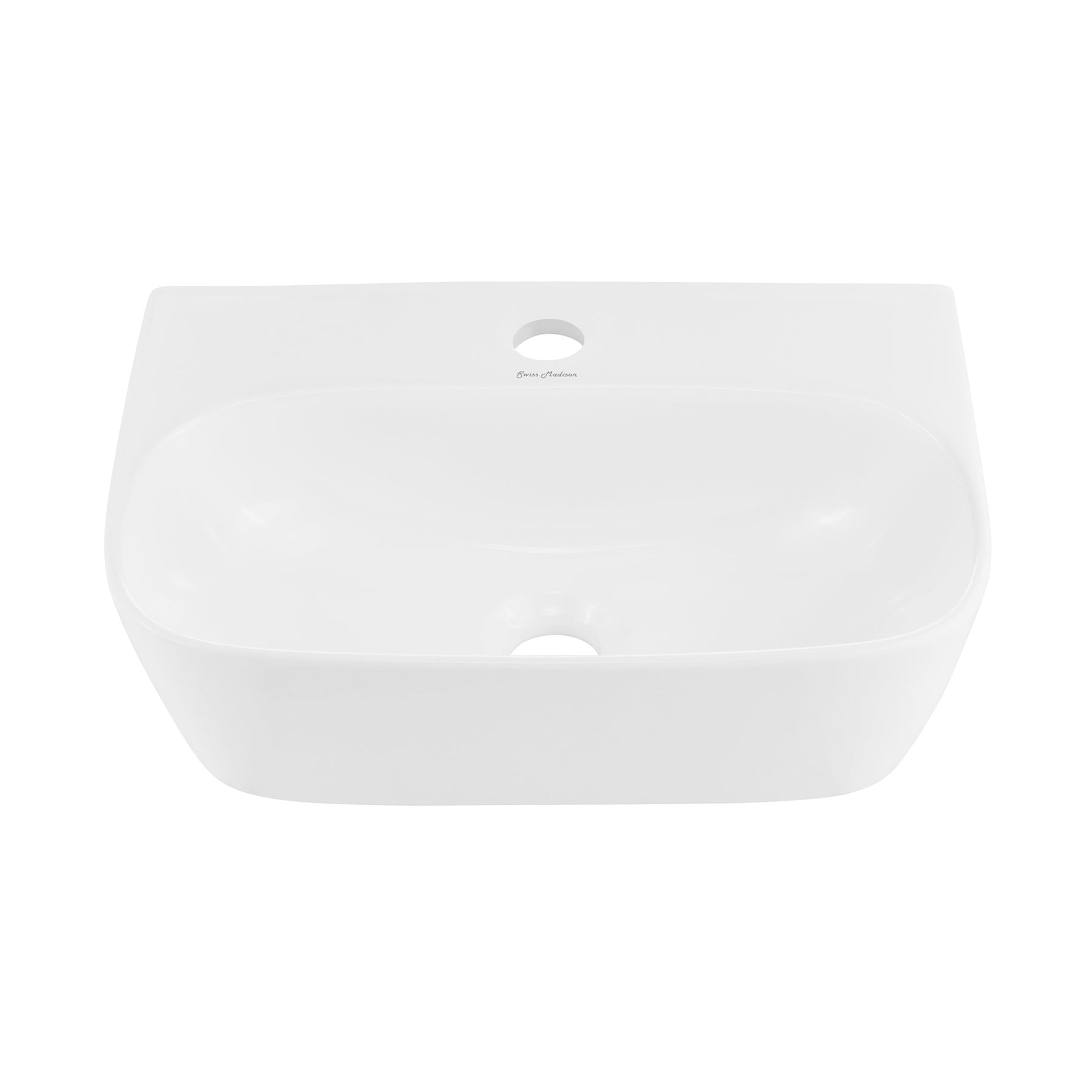 Swiss Madison Plaisir 17" x 12" Rectangular White Ceramic Wall-Hung Bathroom Sink With Single Hole Faucet