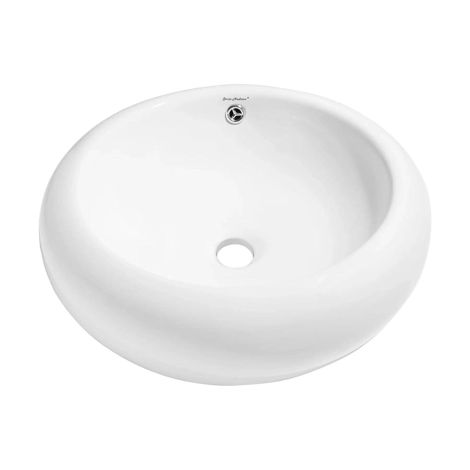 Swiss Madison Plaisir 20" x 20" White Round Ceramic Vessel Bathroom Sink
