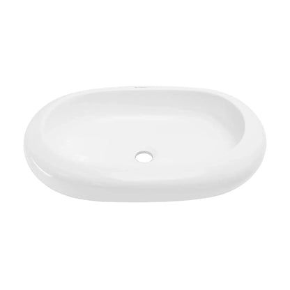 Swiss Madison Plaisir 25" x 16" White Oval Ceramic Bathroom Vessel Sink