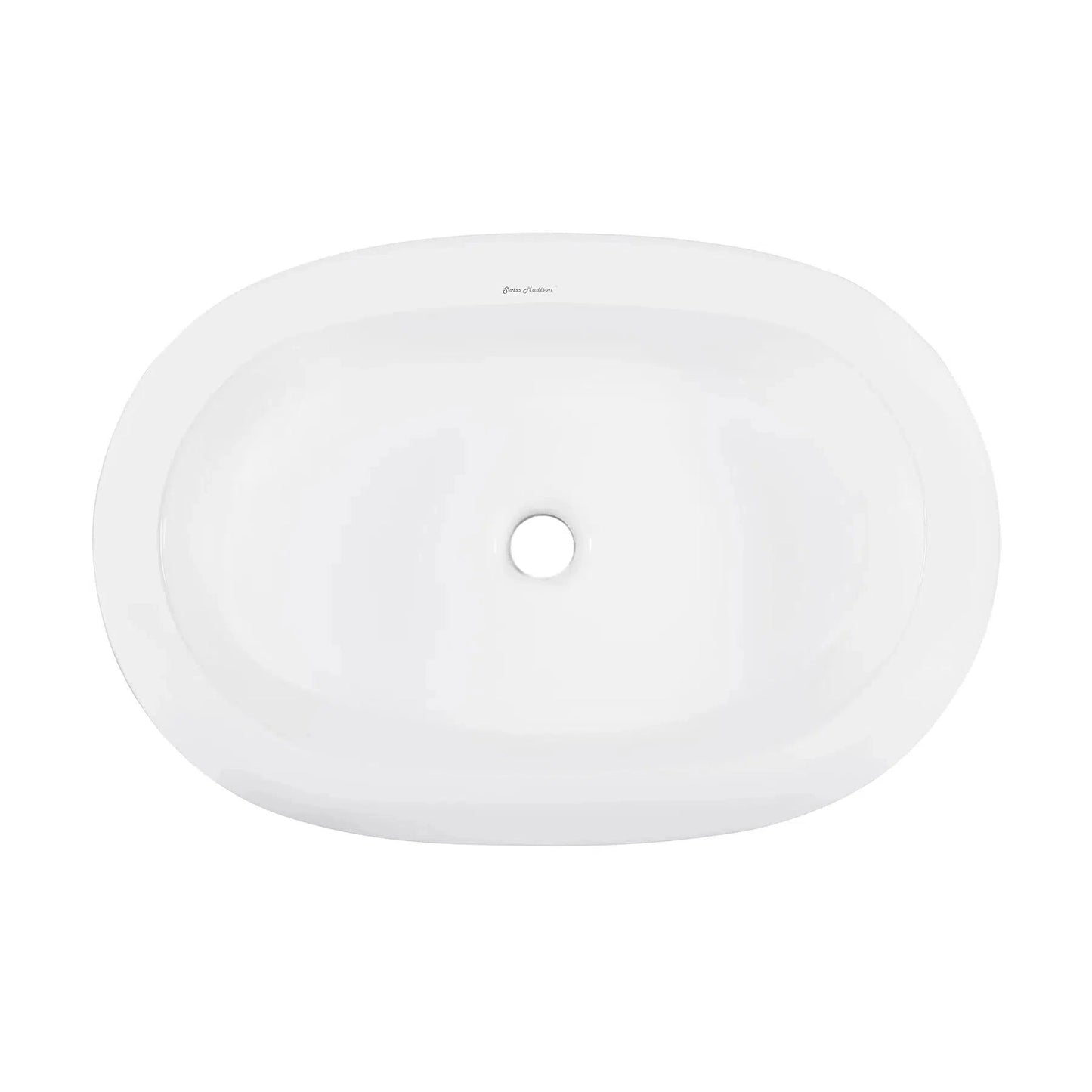 Swiss Madison Plaisir 25" x 16" White Oval Ceramic Bathroom Vessel Sink