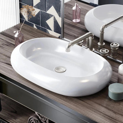 Swiss Madison Plaisir 25" x 16" White Oval Ceramic Vessel Bathroom Sink