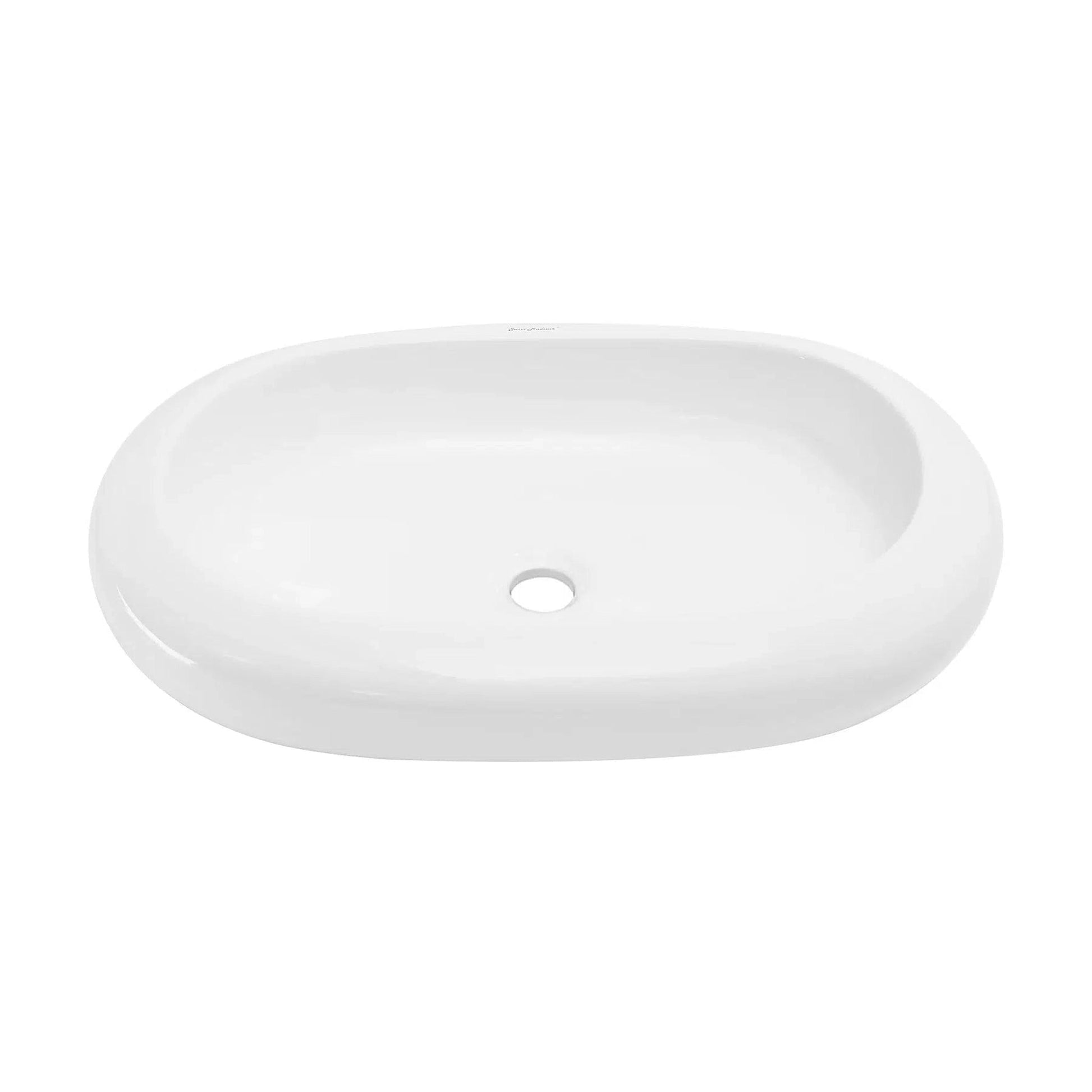 Swiss Madison Plaisir 25" x 16" White Oval Ceramic Vessel Bathroom Sink