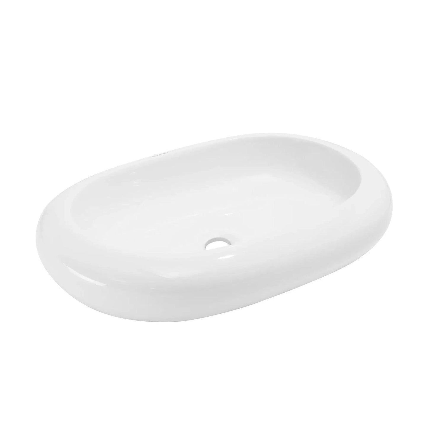 Swiss Madison Plaisir 25" x 16" White Oval Ceramic Vessel Bathroom Sink