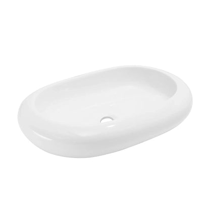 Swiss Madison Plaisir 25" x 16" White Oval Ceramic Vessel Bathroom Sink