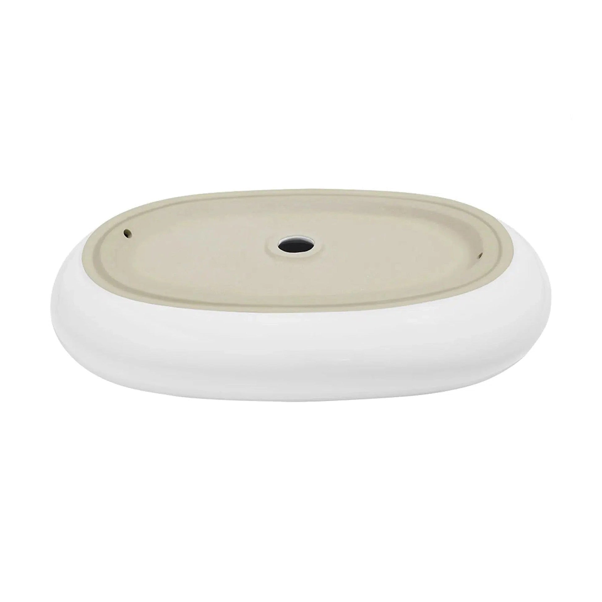 Swiss Madison Plaisir 25" x 16" White Oval Ceramic Vessel Bathroom Sink