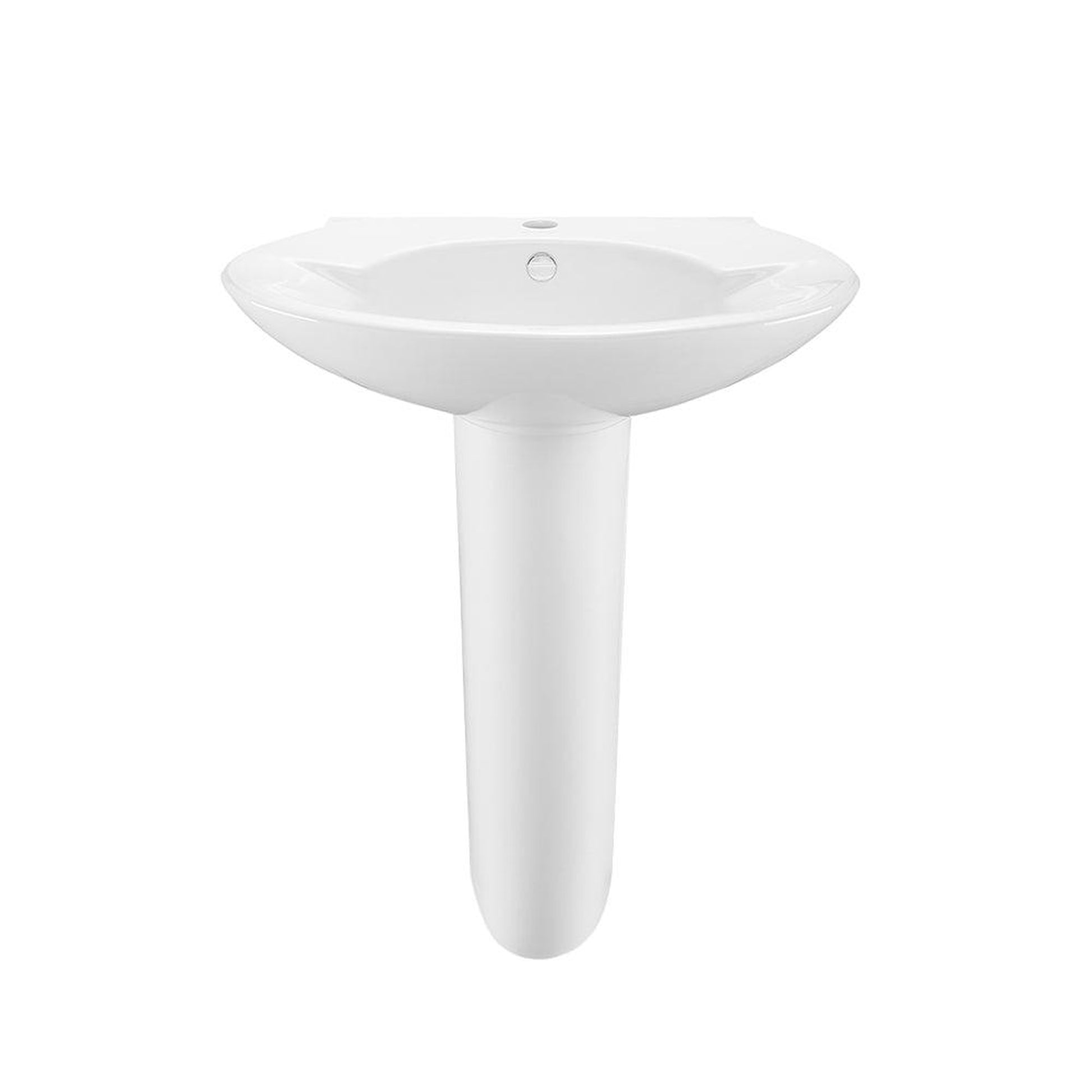Swiss Madison Plaisir 28" x 33" Freestanding Two-Piece Rounded White Pedestal Sink With Overflow