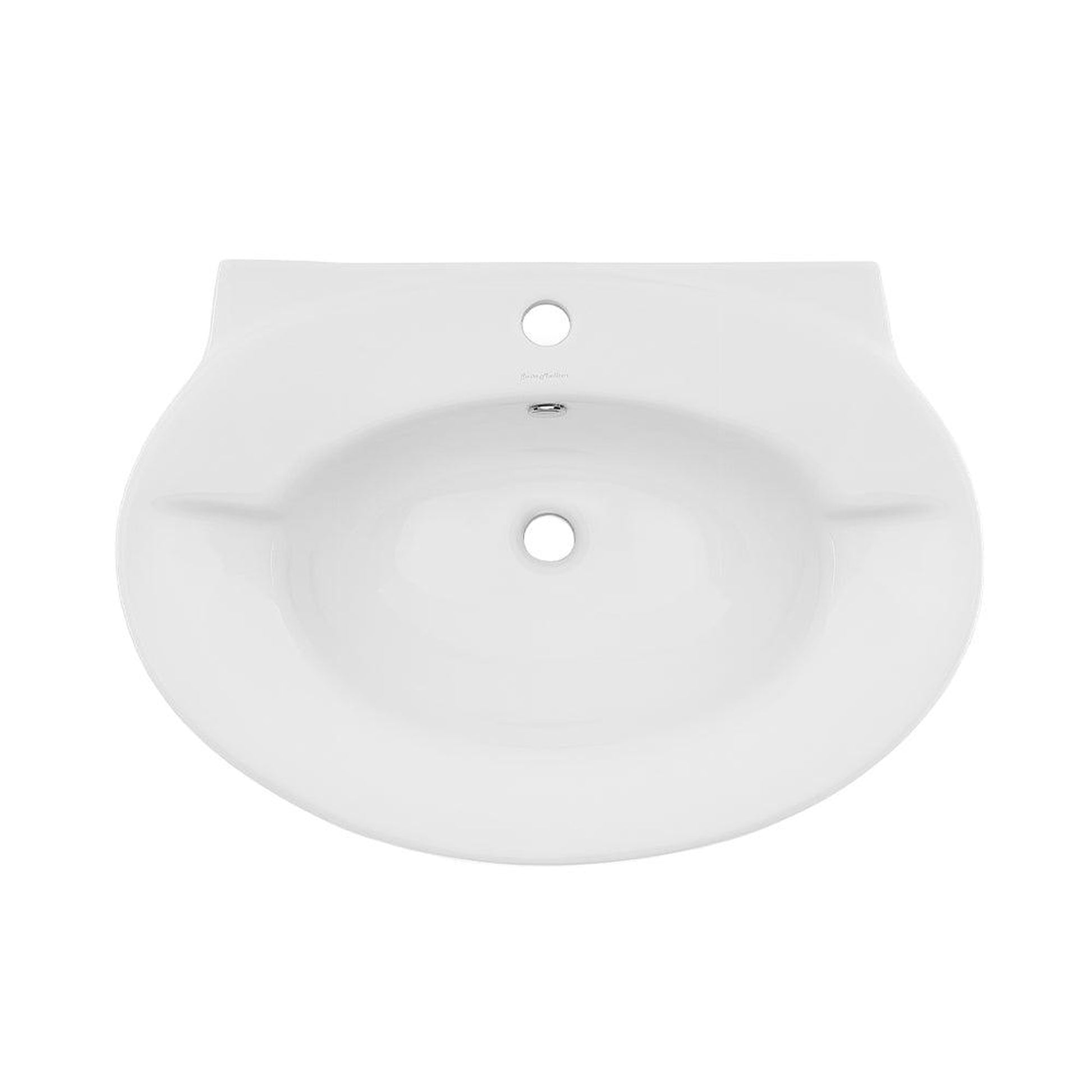Swiss Madison Plaisir 28" x 33" Freestanding Two-Piece Rounded White Pedestal Sink With Overflow