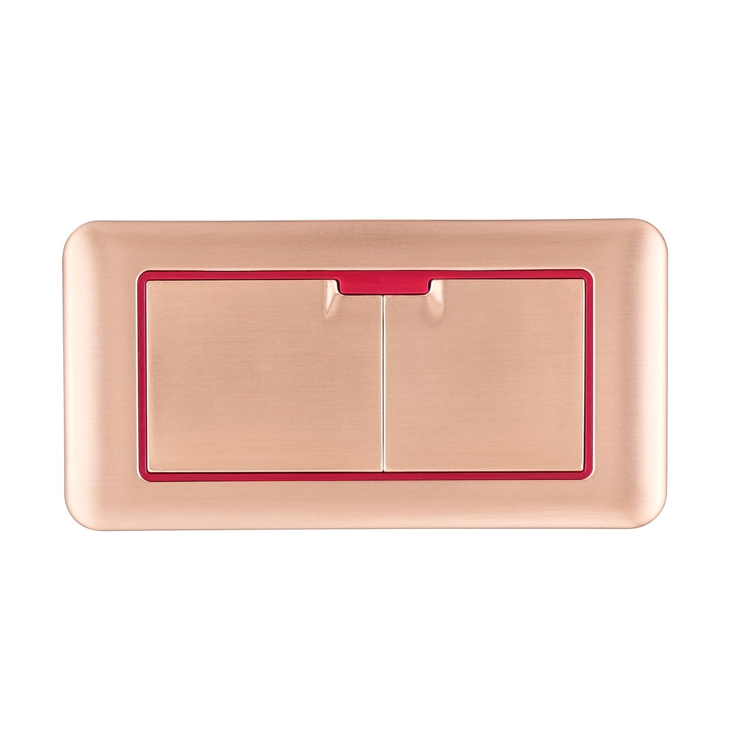 Swiss Madison Rectangular Rose Gold Toilet Push Buttons With QQ Feet