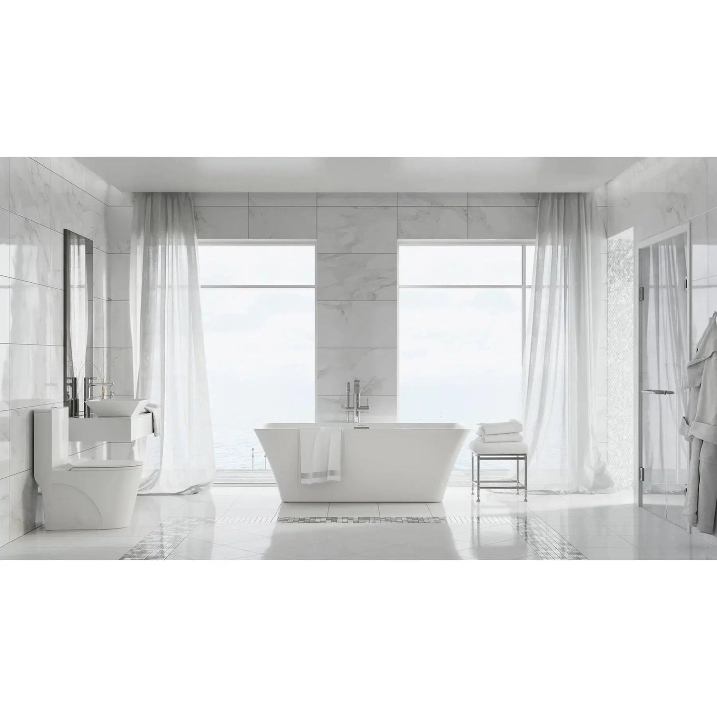 Swiss Madison St Tropez 16" x 16" White Square Ceramic Bathroom Vessel Sink