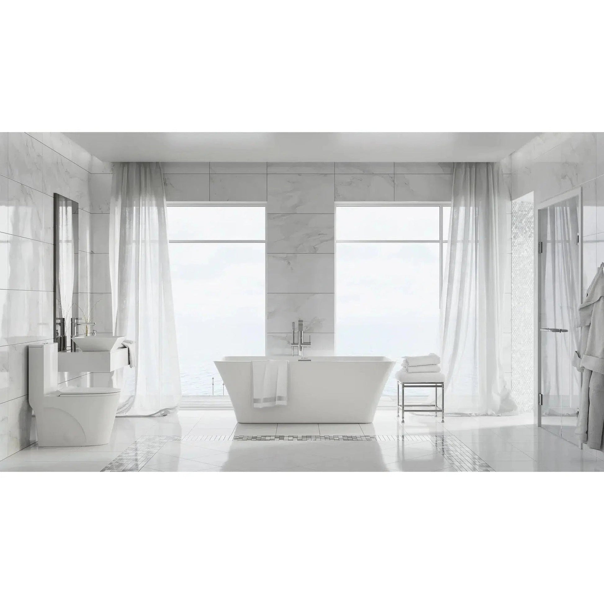 Swiss Madison St Tropez 16" x 16" White Square Ceramic Vessel Bathroom Sink