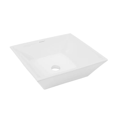 Swiss Madison St Tropez 16" x 16" White Square Ceramic Vessel Bathroom Sink
