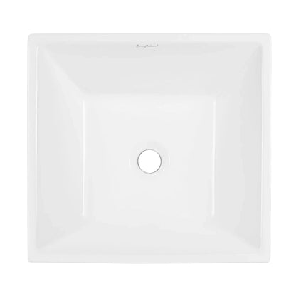 Swiss Madison St Tropez 16" x 16" White Square Ceramic Vessel Bathroom Sink