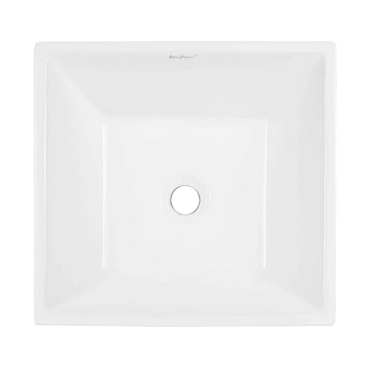 Swiss Madison St Tropez 16" x 16" White Square Ceramic Vessel Bathroom Sink