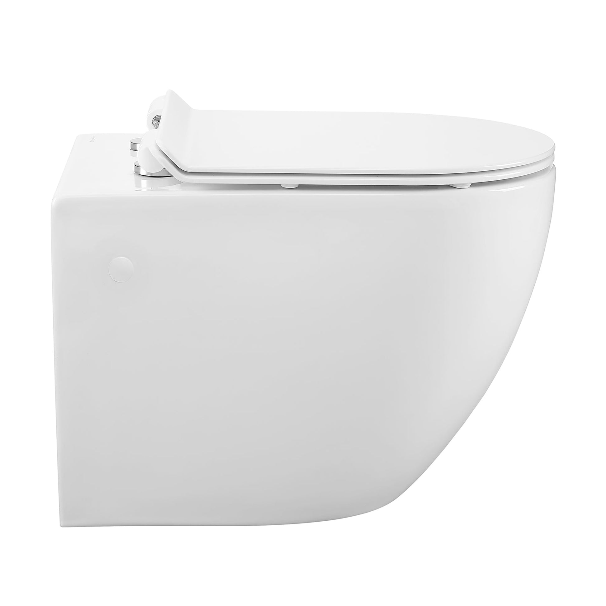 Swiss Madison St. Tropez 14" x 14" Glossy White Elongated Wall-Hung Toilet Bundle With In-Wall Carrier Tank and 0.8/1.6 GPF Dual-Flush Large Wall Actuator Plate