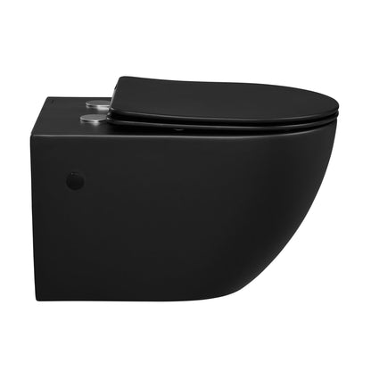 Swiss Madison St. Tropez 14" x 14" Matte Black Elongated Wall-Hung Toilet Bowl