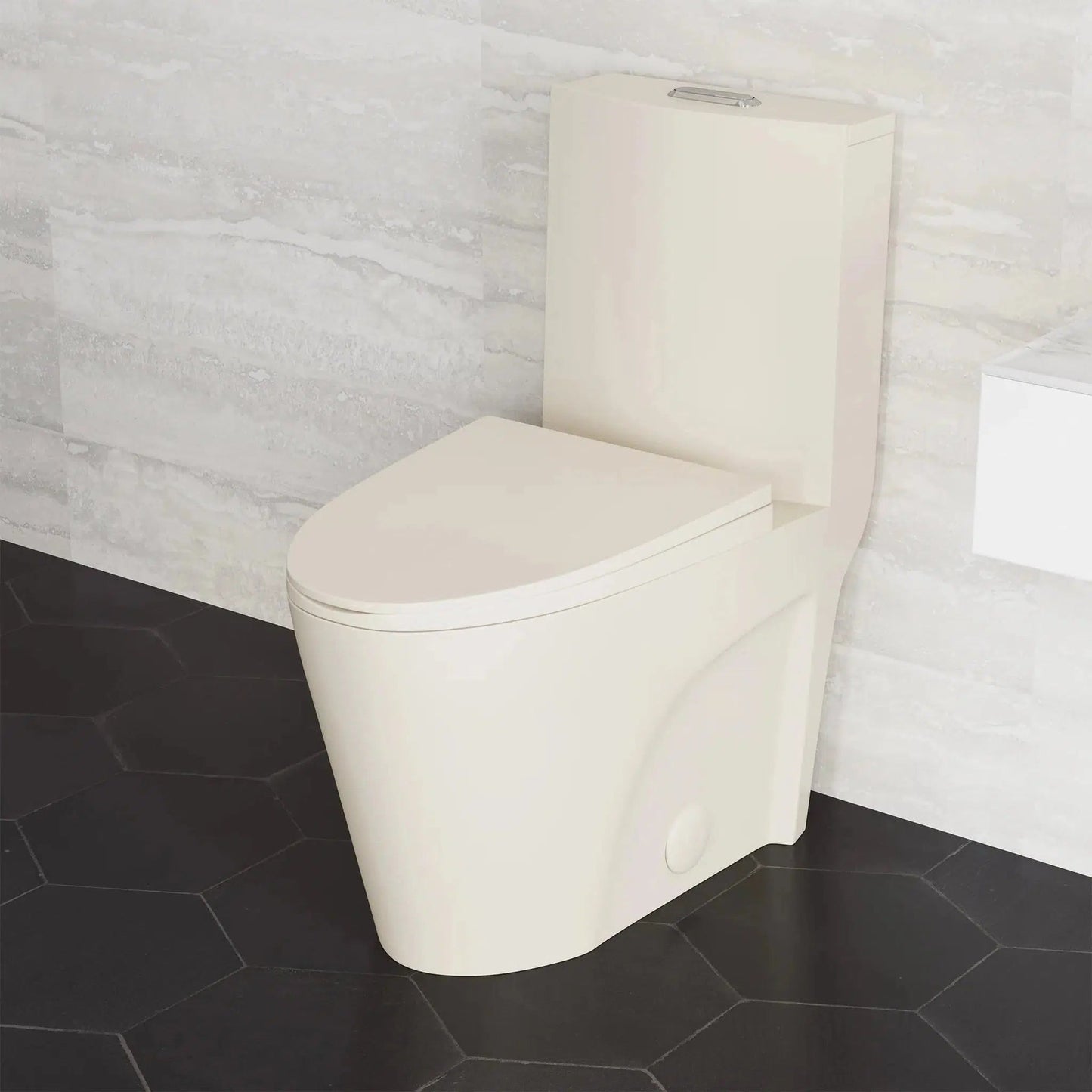 Swiss Madison St. Tropez 15" x 31" Bisque One-Piece Elongated Floor Mounted Toilet With 1.1/1.6 GPF Vortex Dual-Flush Function