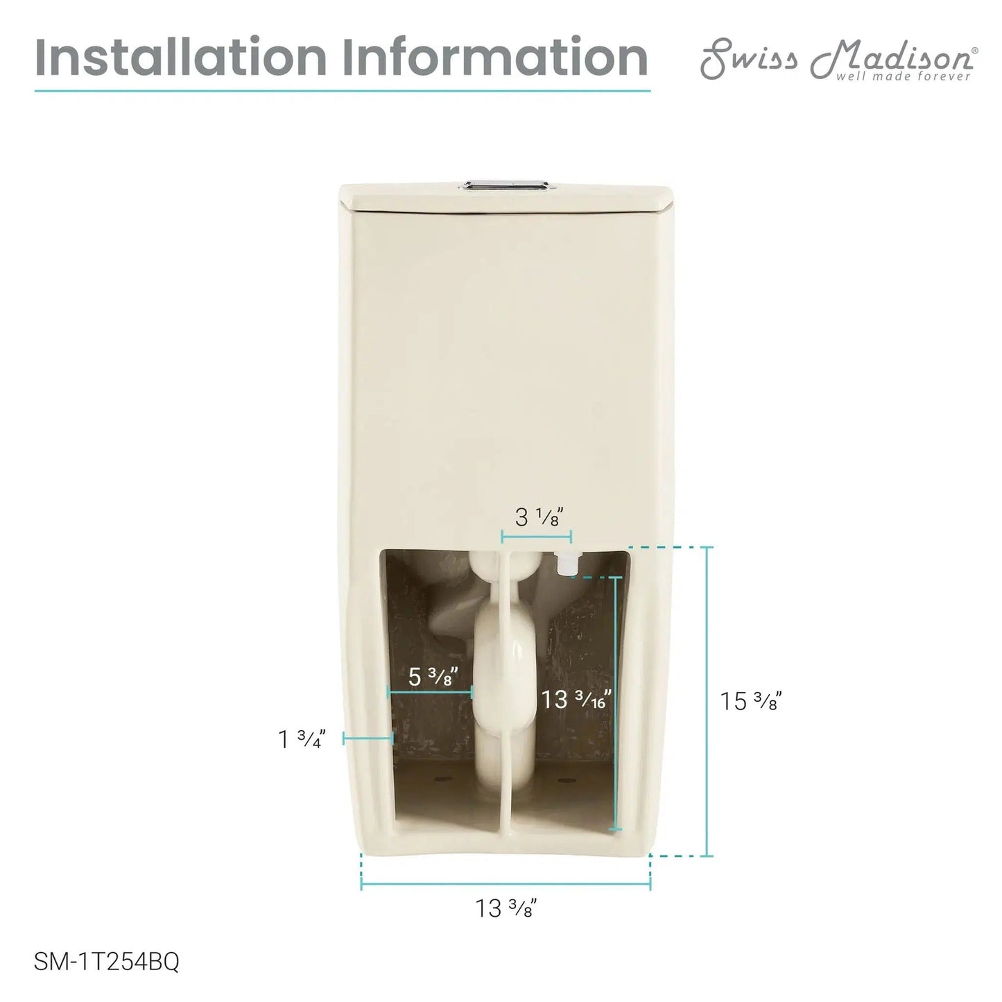 Swiss Madison St. Tropez 15" x 31" Bisque One-Piece Elongated Floor Mounted Toilet With 1.1/1.6 GPF Vortex Dual-Flush Function