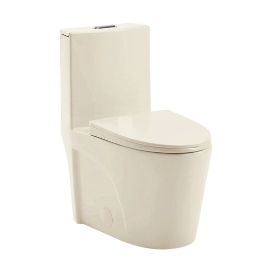 Swiss Madison St. Tropez 15" x 31" Bisque One-Piece Elongated Floor Mounted Toilet With 1.1/1.6 GPF Vortex Dual-Flush Function