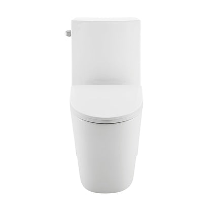 Swiss Madison St. Tropez 15" x 31" Glossy White One-Piece Elongated Floor Mounted Toilet Vortex Side Flush 1.28 GPF