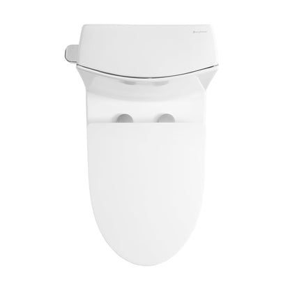 Swiss Madison St. Tropez 15" x 31" Glossy White One-Piece Elongated Floor Mounted Toilet Vortex Side Flush 1.28 GPF