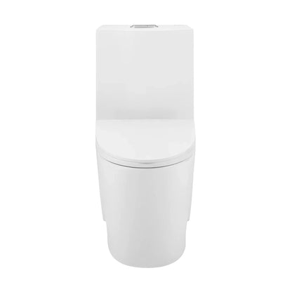 Swiss Madison St. Tropez 15" x 31" Glossy White One-Piece Elongated Floor Mounted Toilet With 10" Rough-In Valve and 1.1/1.6 GPF Vortex Dual-Flush Function