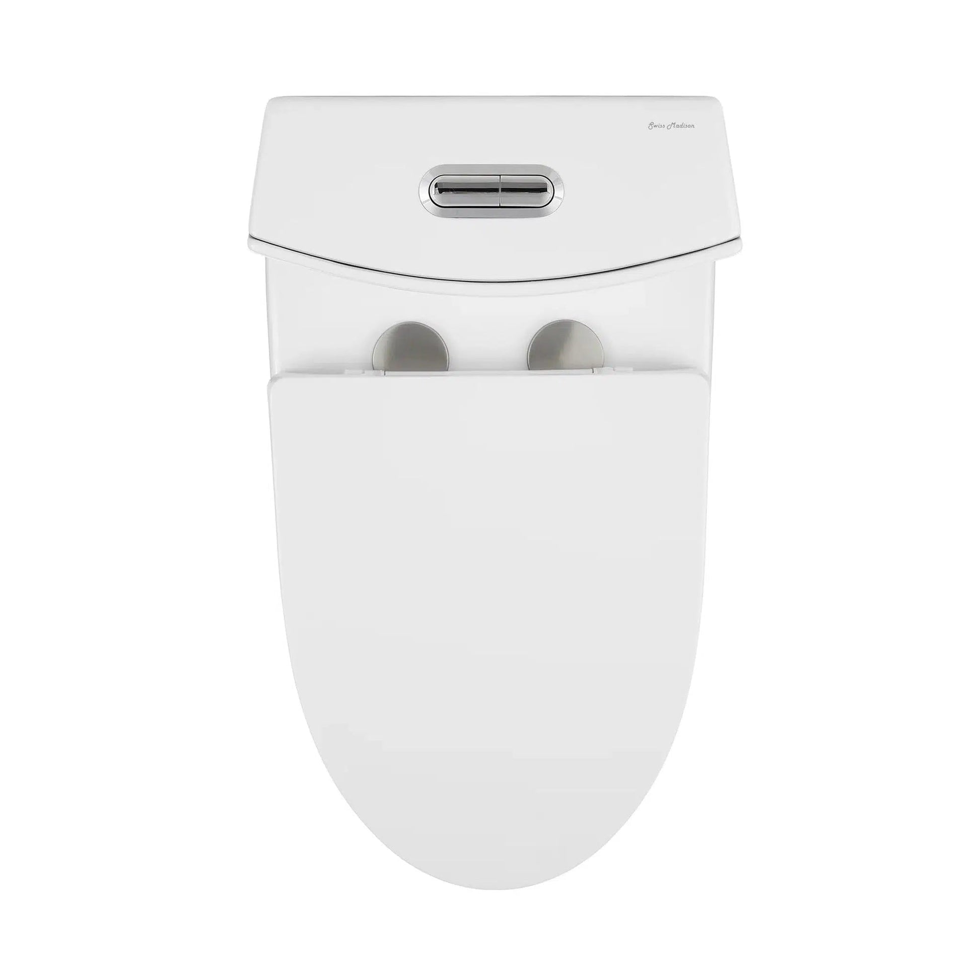 Swiss Madison St. Tropez 15" x 31" Glossy White One-Piece Elongated Floor Mounted Toilet With 10" Rough-In Valve and 1.1/1.6 GPF Vortex Dual-Flush Function