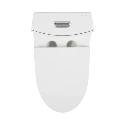 Swiss Madison St. Tropez 15" x 31" Glossy White One-Piece Elongated Floor Mounted Toilet With 10" Rough-In Valve and 1.1/1.6 GPF Vortex Dual-Flush Function