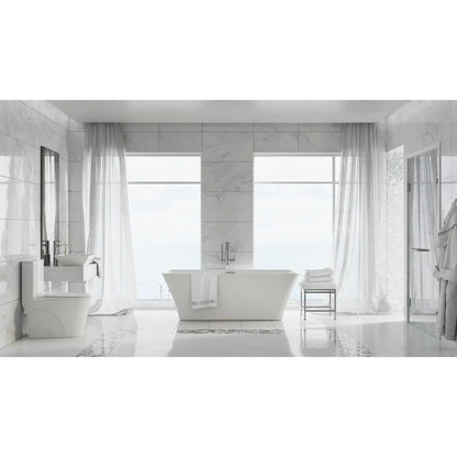 Swiss Madison St. Tropez 15" x 31" Glossy White One-Piece Elongated Floor Mounted Toilet With 10" Rough-In Valve and 1.1/1.6 GPF Vortex Dual-Flush Function