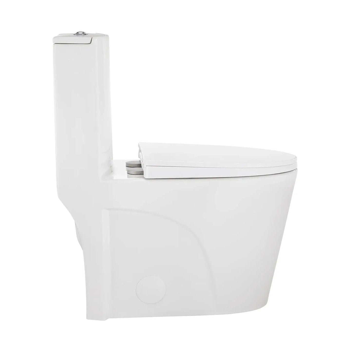 Swiss Madison St. Tropez 15" x 31" Glossy White One-Piece Elongated Floor Mounted Toilet With 10" Rough-In Valve and 1.1/1.6 GPF Vortex™ Dual-Flush Function