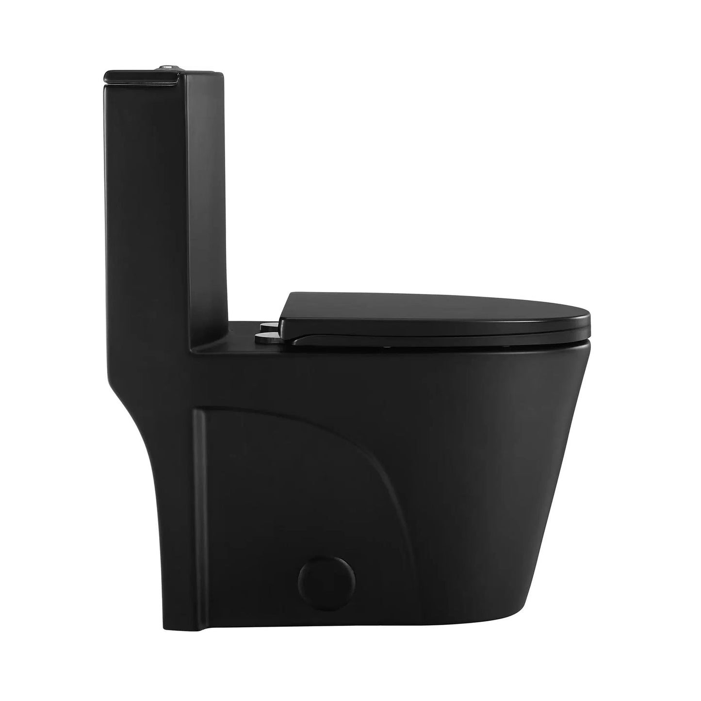 Swiss Madison St. Tropez 15" x 31" Matte Black One-Piece Elongated Floor Mounted Toilet With 1.1/1.6 GPF Vortex Dual-Flush Function