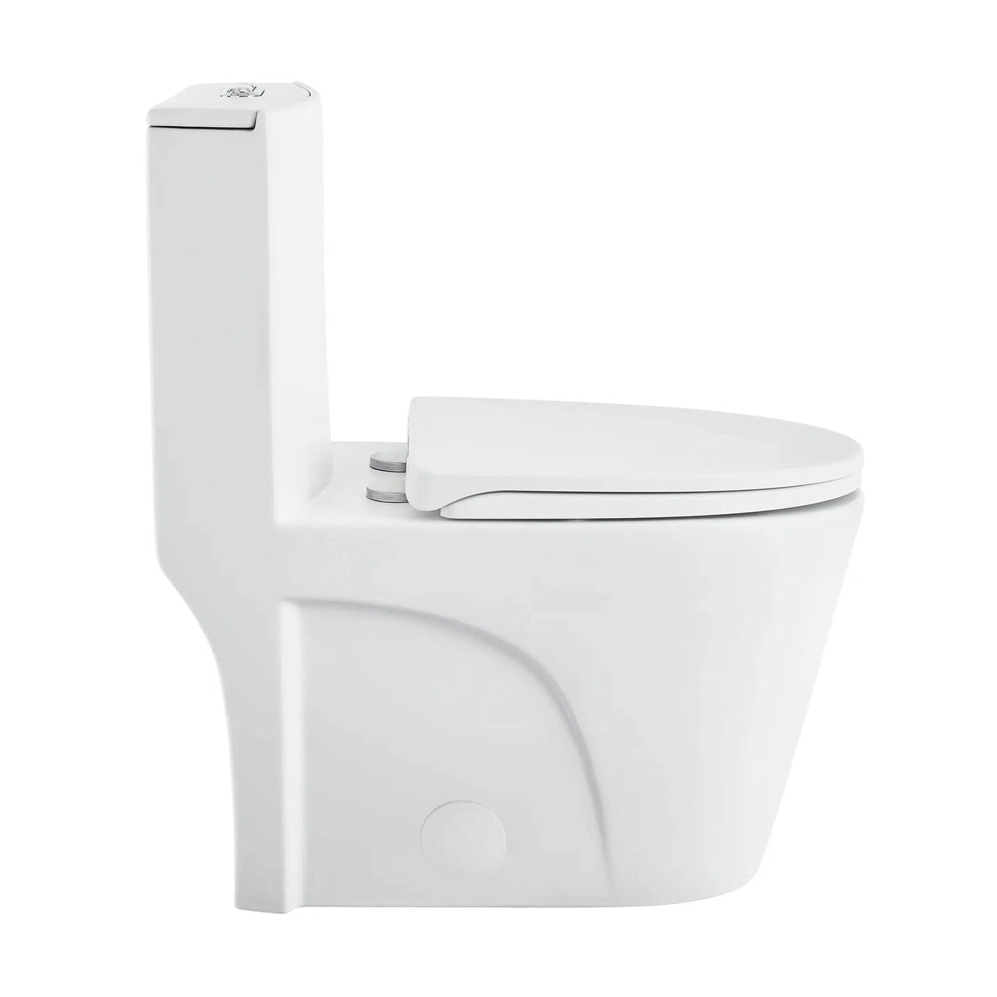 Swiss Madison St. Tropez 15" x 31" Matte White One-Piece Elongated Floor Mounted Toilet With 1.1/1.6 GPF Vortex Dual-Flush Function