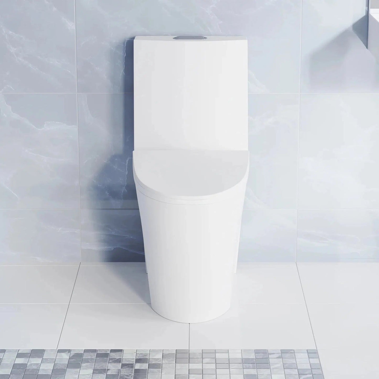 Swiss Madison St. Tropez 15" x 31" Matte White One-Piece Elongated Floor Mounted Toilet With 1.1/1.6 GPF Vortex Dual-Flush Function