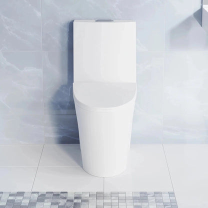 Swiss Madison St. Tropez 15" x 31" Matte White One-Piece Elongated Floor Mounted Toilet With 1.1/1.6 GPF Vortex Dual-Flush Function