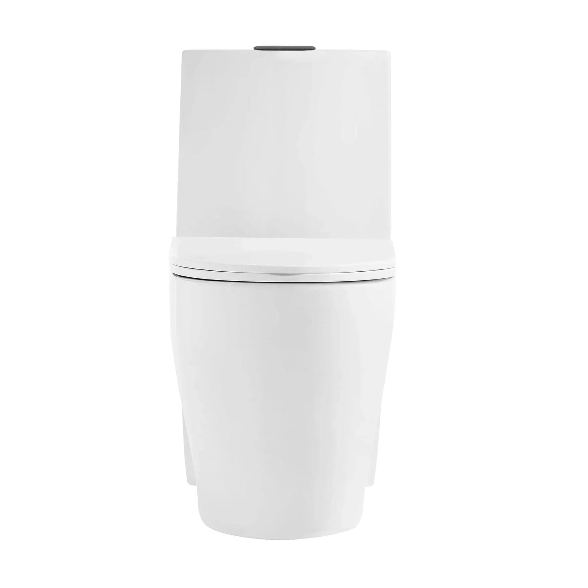 Swiss Madison St. Tropez 15" x 31" White One-Piece Elongated Floor Mounted Toilet With Black Hardware and 1.1/1.6 GPF Vortex™ Dual-Flush Function