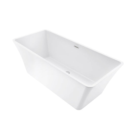 Swiss Madison St. Tropez 67" x 30" White Center Drain Freestanding Bathtub With Chrome Toe-Tap Drain and Overflow