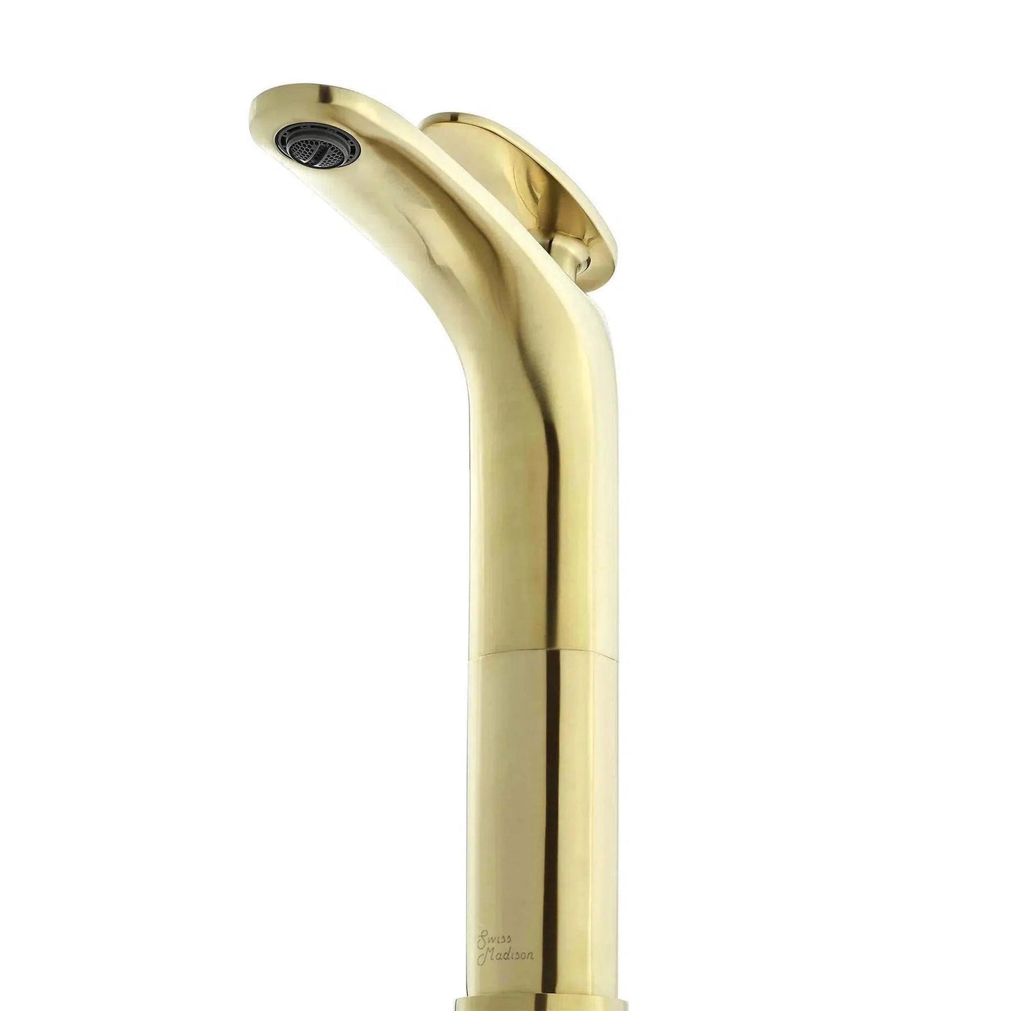 Swiss Madison Sublime 11" Brushed Gold Single Hole Bathroom Faucet With Flow Rate of 1.2 GPM