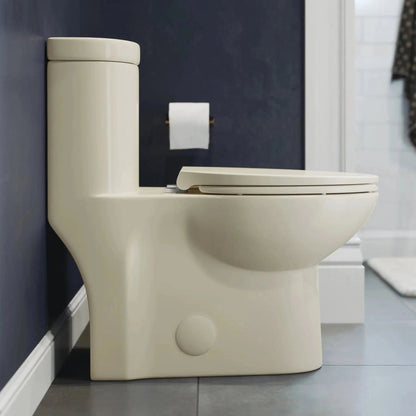 Swiss Madison Sublime 16" x 28" Bisque One-Piece Elongated Floor Mounted Toilet With 1.1/1.6 GPF Dual-Flush Function