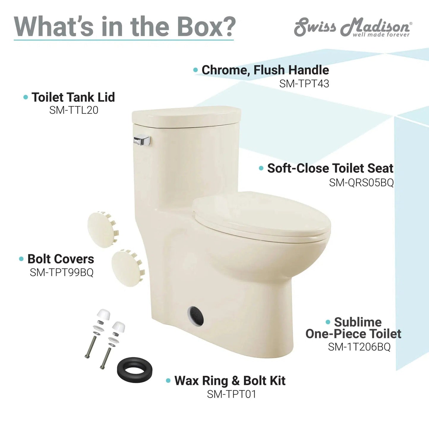 Swiss Madison Sublime 16" x 28" Bisque One-Piece Elongated Floor Mounted Toilet With 1.28 GPF Side Flush Function