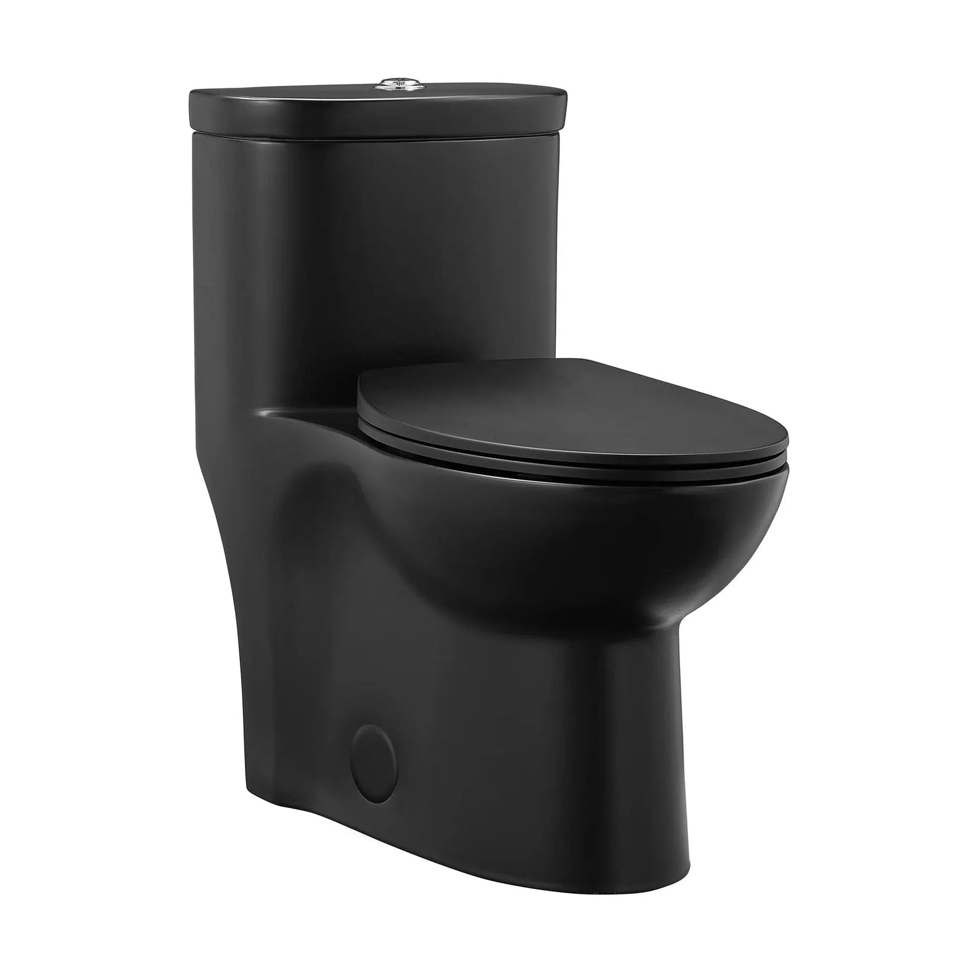 Swiss Madison Sublime 16" x 28" Matte Black One-Piece Elongated Floor Mounted Toilet With 1.1/1.6 GPF Dual-Flush Function