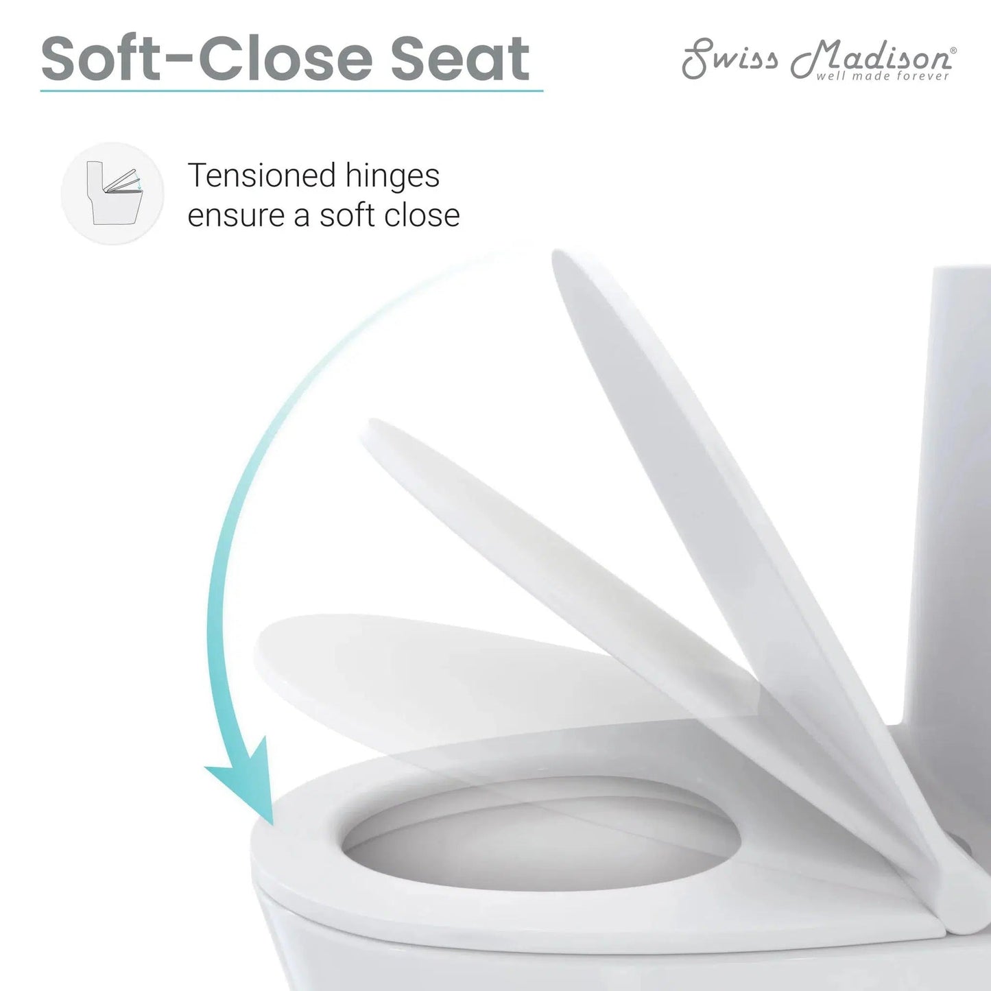 Swiss Madison Sublime 16" x 28" White One-Piece Elongated Floor Mounted Toilet With 1.1/1.6 GPF Dual-Flush Function