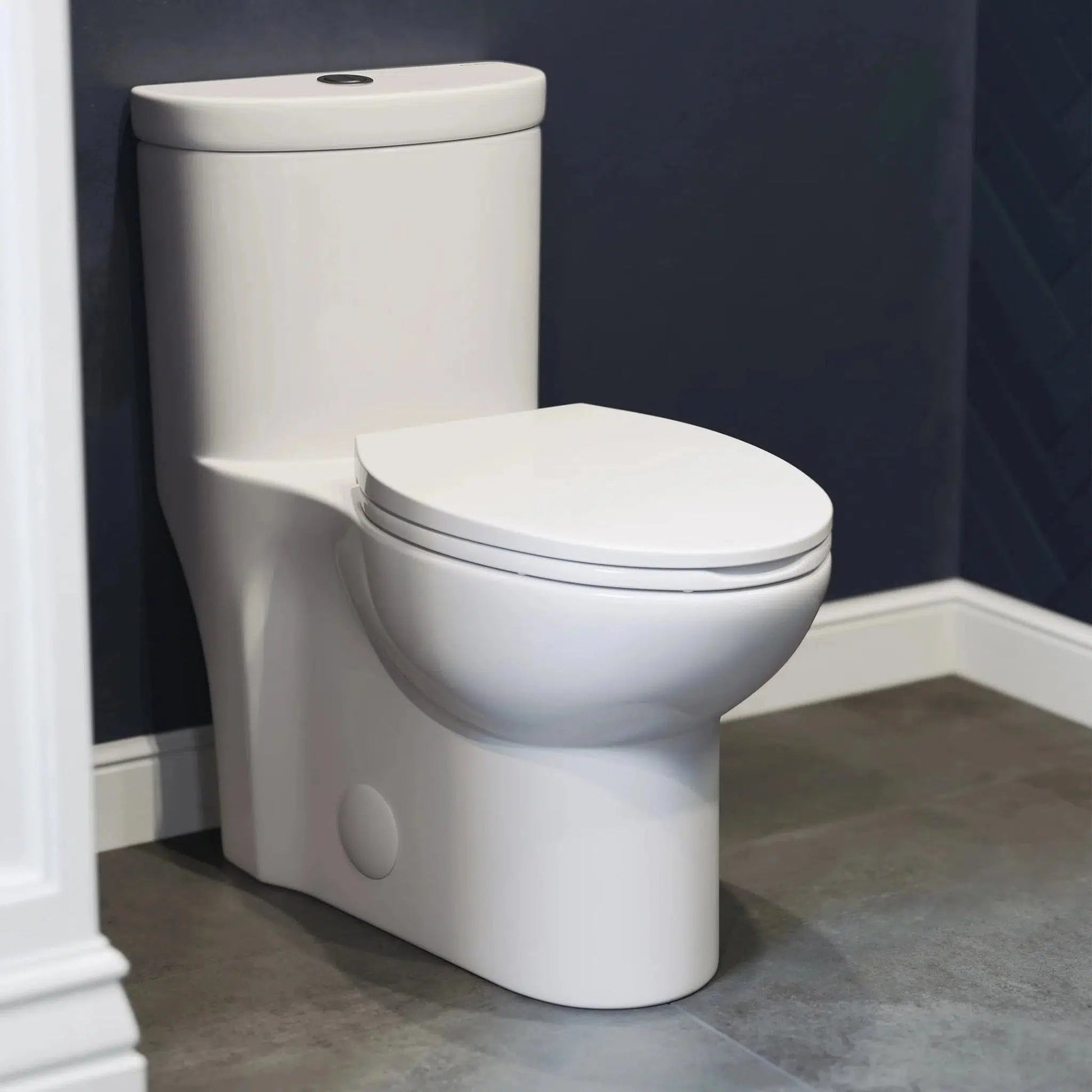 Swiss Madison Sublime 16" x 28" White One-Piece Elongated Floor Mounted Toilet With 1.1/1.6 GPF Dual-Flush Function