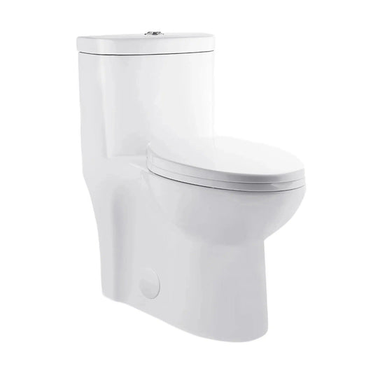 Swiss Madison Sublime 16" x 28" White One-Piece Elongated Floor Mounted Toilet With 1.1/1.6 GPF Dual-Flush Function