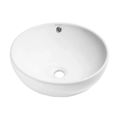 Swiss Madison Sublime 17" x 17" White Round Ceramic Bathroom Vessel Sink